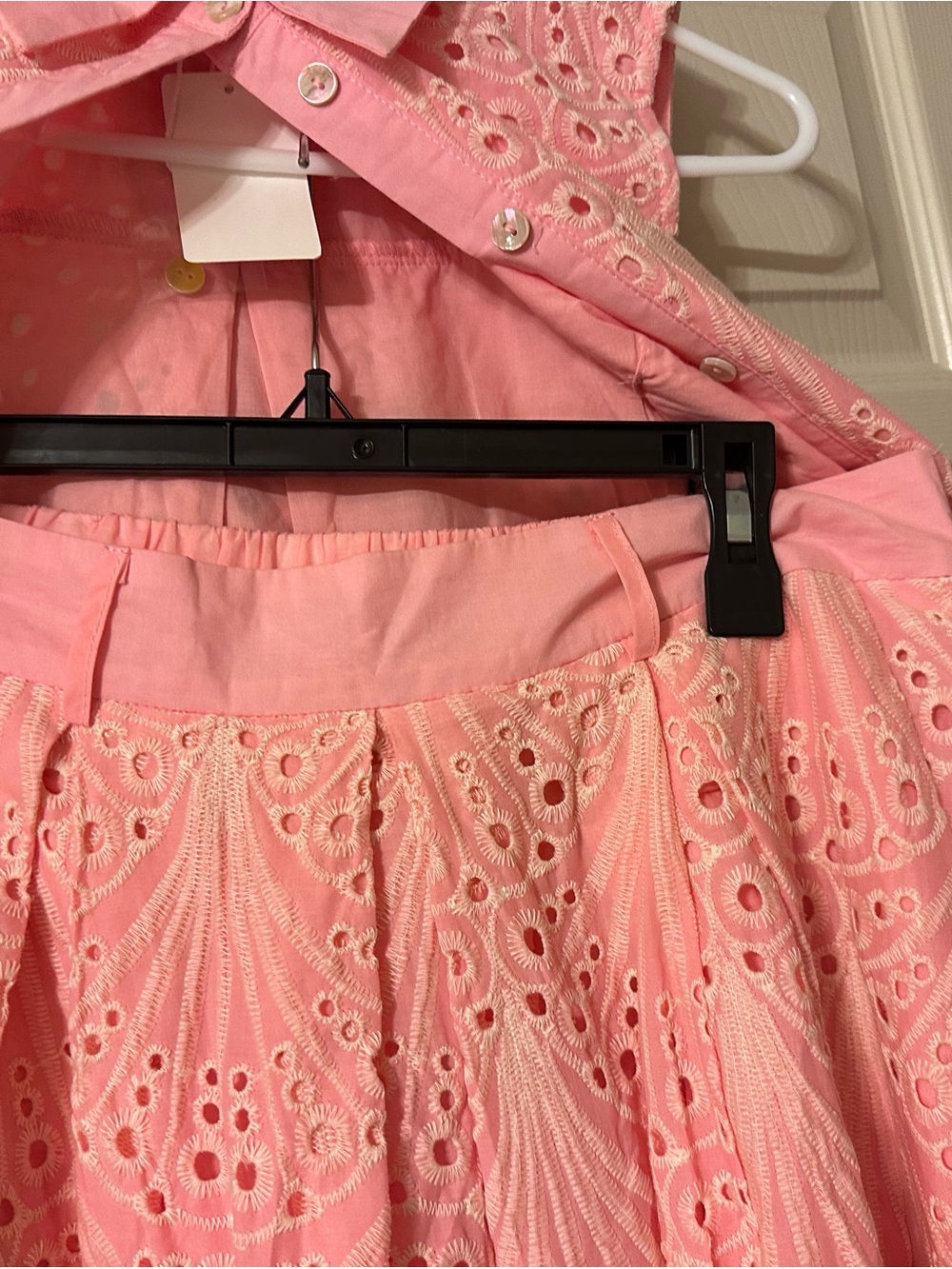 Women’s Pink Eyelet A-Line Skirt